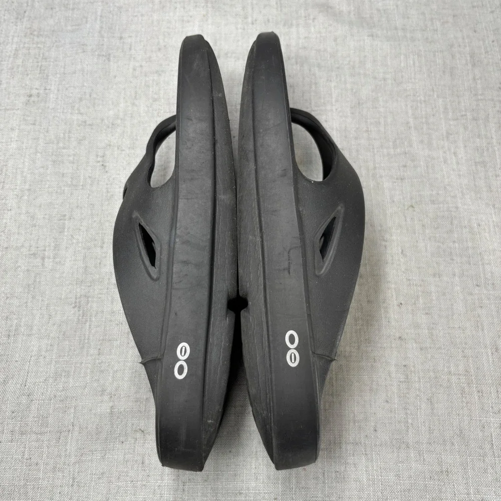 OOFOS OOriginal Recovery Sandals Black Mens 8 Womens 10 Thong Flip Flops EU 41